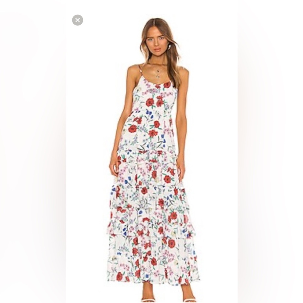 Yumi Kim Floral Ruffled Tier Maxi Dresss